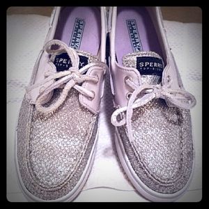 Sperry silver glitter in 7.5 size